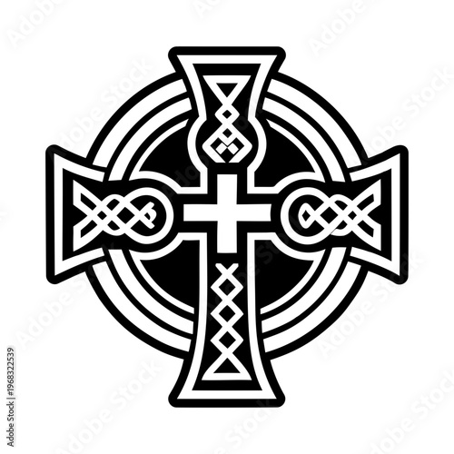 A glyph style icon of processional cross symbol