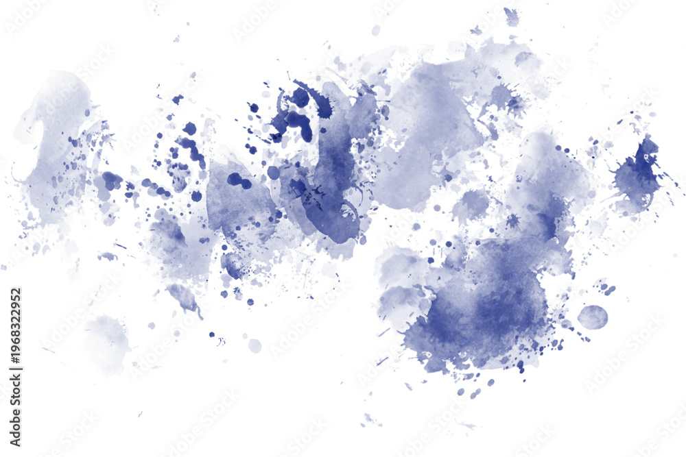 Fototapeta premium Blue Watercolor Splash Abstract Texture Isolated on Transparent Background 