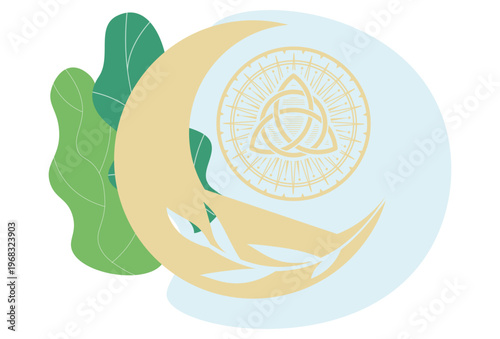 Wiccan Symbols Concept Illustration Vector Style