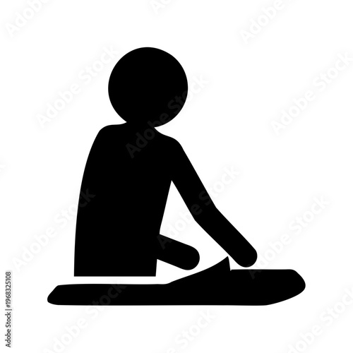 Stylized vector image of a person doing laundry or ironing clothes