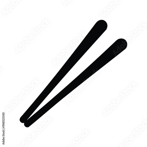 Minimalist illustration of a pair of wooden chopsticks used in asian cuisine