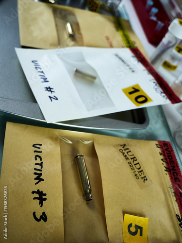 Criminalistic Laboratory, Bullet shell analysis, conceptual image