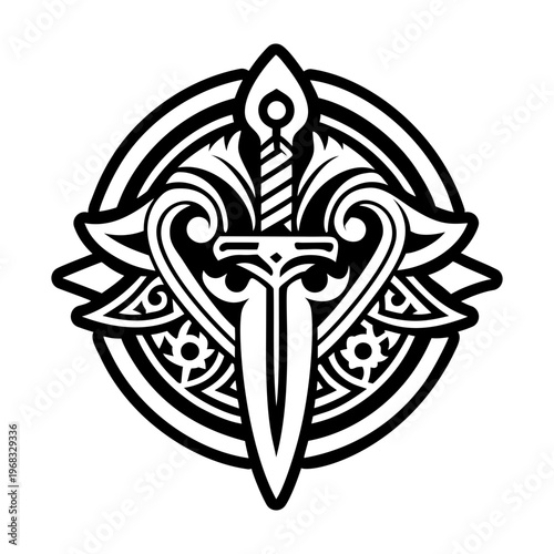 A solid style icon of ceremonial dagger