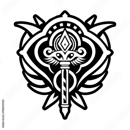 A glyph icon of ceremonial staff