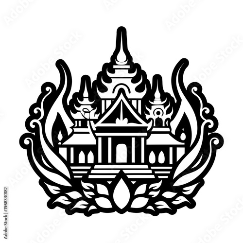 A glyph icon of palace symbol