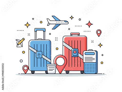 Air travel technology smart cockpit display concept where pilots use touch screens and augmented displays while tiny sparkle and star icons highlight