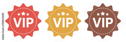 VIP text with star icon simple outline vector sign, premium membership label presented in a minimal and elegant style, suitable for subscription services, rewards systems, interfaces