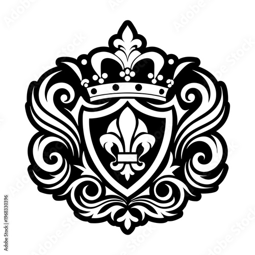 A glyph style icon of royal insignia