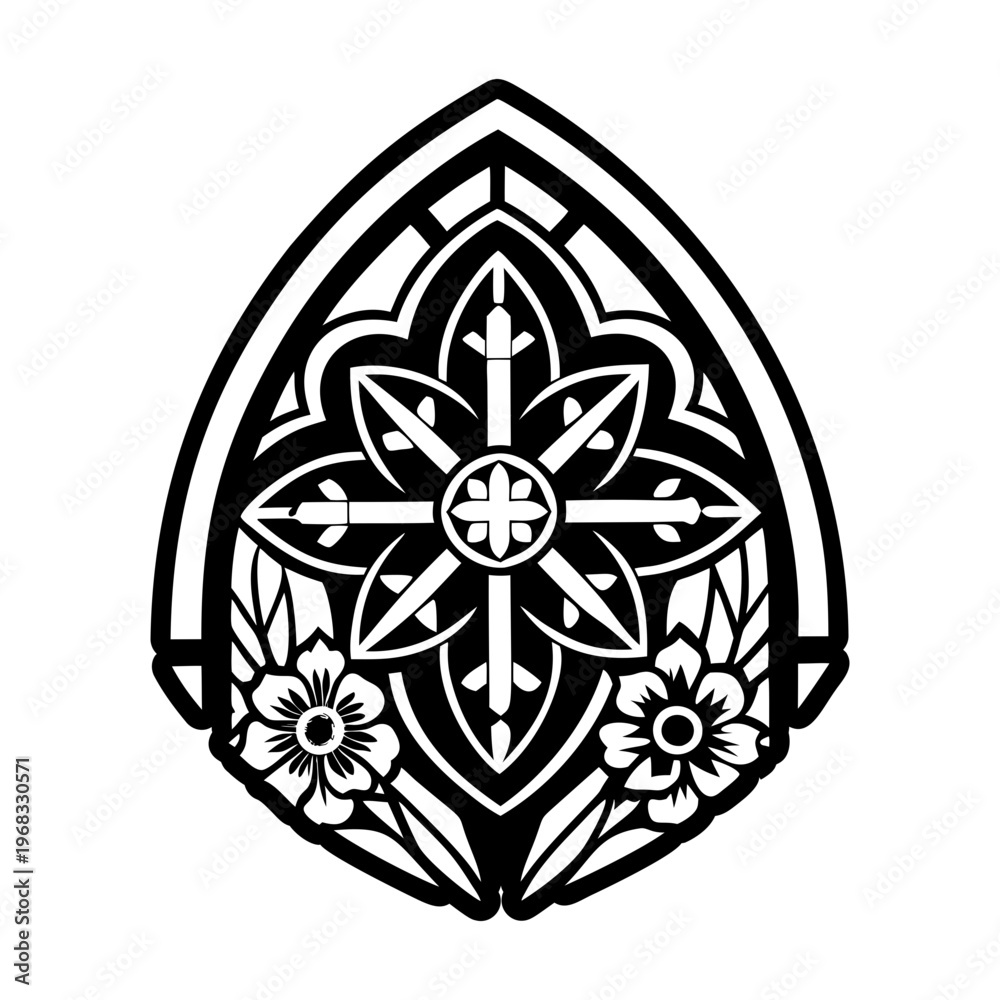 Fototapeta premium A solid style icon of stained glass