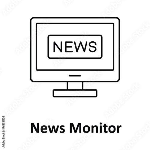 News Monitor Vector icon which can easily modify or edit