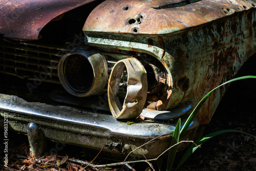 Car wreck abandoned in the Ocala forest
