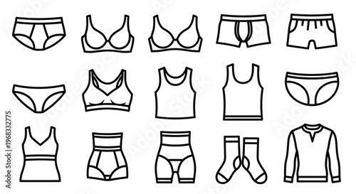 Collection of womens underwear and socks.