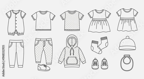 Baby clothes and accessories illustration 17.