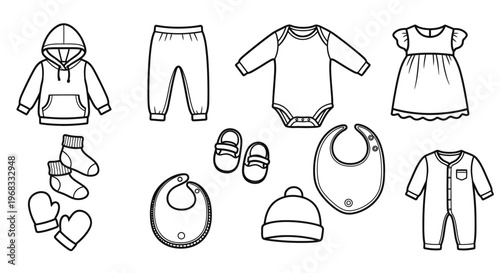 Baby clothes and accessories illustration 8.