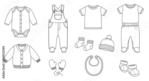 Baby clothes and accessories illustration 11.