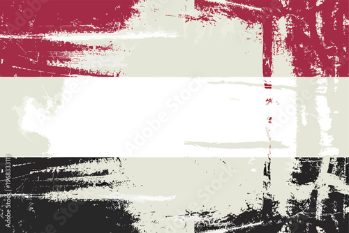 Set of three horizontal grunge banners in red, off white, and black with distressed textures