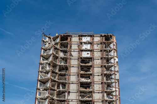 Abandoned hospital building highlighting healthcare system crisis