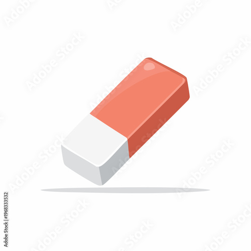 Cartoon illustration of a pink and white eraser for correction