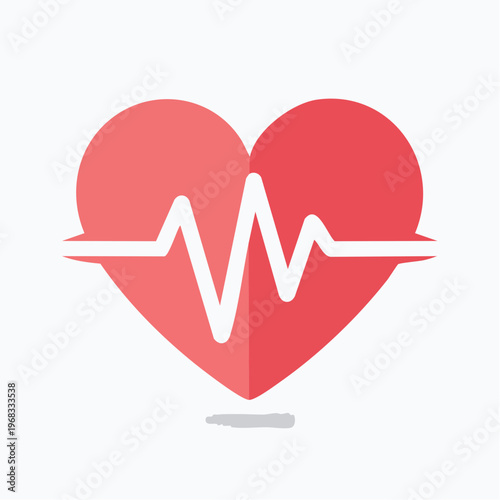 Heart shape with cardiogram representing healthcare and well being