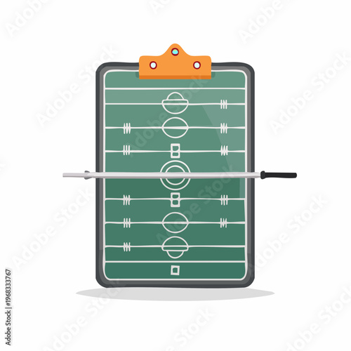 Foosball Table Top View Vector Illustration