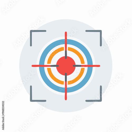 Target icon with crosshairs and concentric circles, digital design