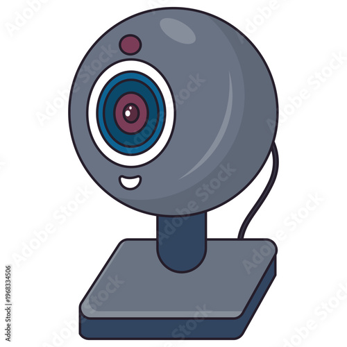 Webcam Camera for Video Calls Flat Illustration