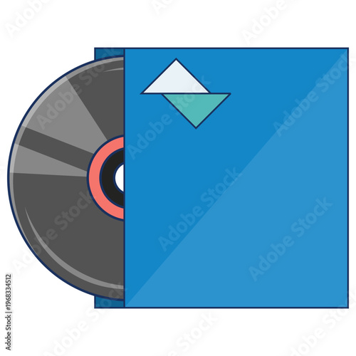 Compact Disc with Case Flat Vector Illustration