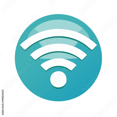 Wireless network symbol on blue background