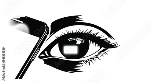 eye makeup application with brush close-up