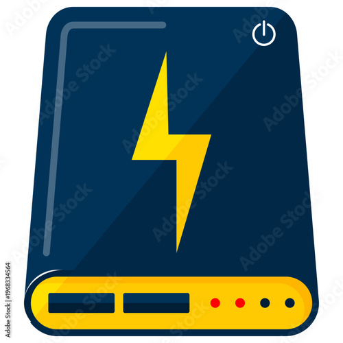 Portable Power Bank Charger Flat Vector Illustration