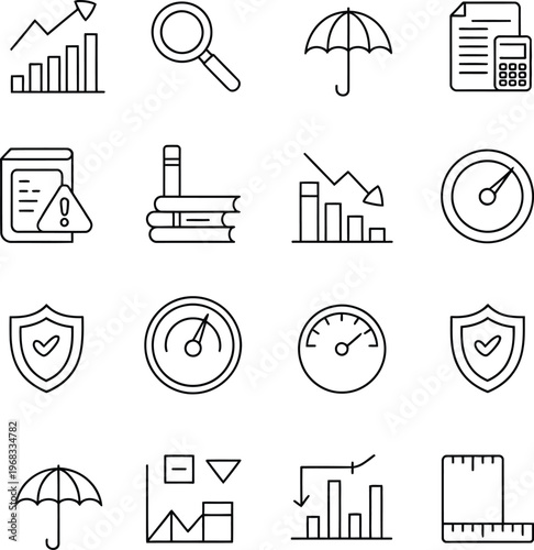 Black and white line for business finance and protection