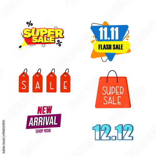 Big Sale and Flash Sale Badges – Discount Labels and Promotional Stickers Set