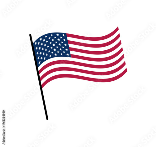 Flag of USA on flagpole
