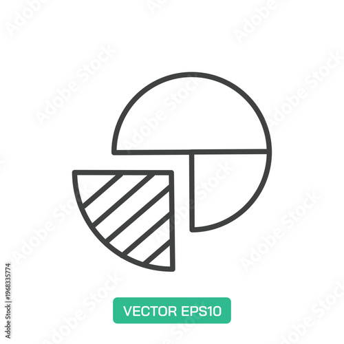Categorical Pie Chart icon. Thin line icon vector