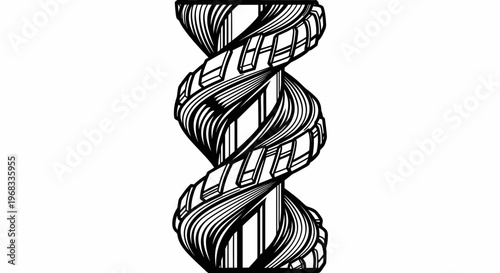 Detailed illustration of twisted cable.