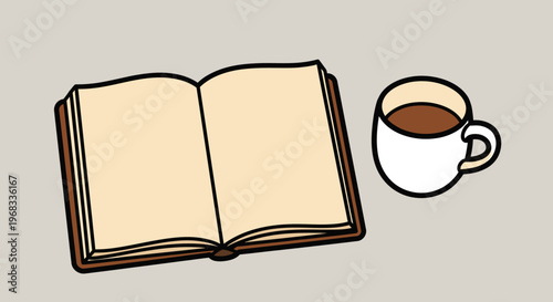 Open Book and Coffee Cup.