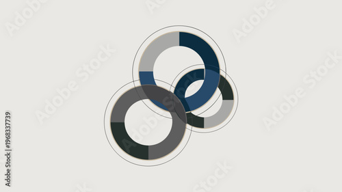 Navy and gold geometric ring art – Great for sophisticated marketing materials, luxury branding, or creative presentations.