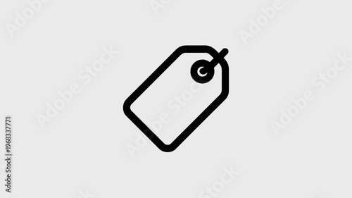 Professional rectangular tag symbol – Great for pricing templates, inventory management apps, or black and white branding.