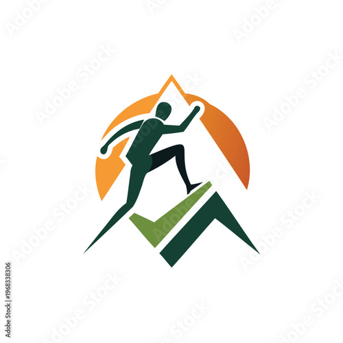 Athlete sprinting towards a radiant sunrise over a mountain trail