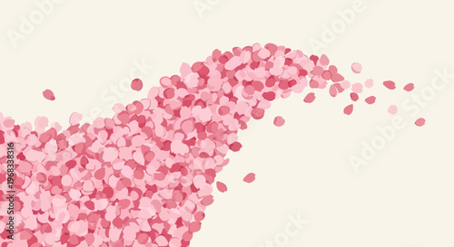 Abstract Swirl of Pink Cherry Blossom Petals Falling.
