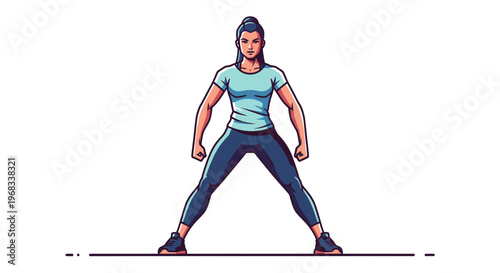 Athletic Woman Standing Ready for Workout.