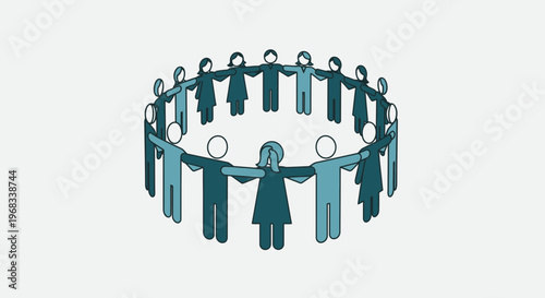 Diverse group of people holding hands in a circle 1.