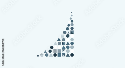 Geometric Shapes Forming Abstract Ascending Pattern.