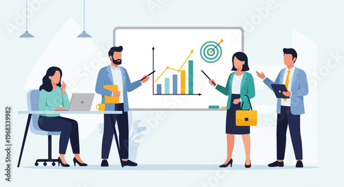 Business People Discussing Graphs.