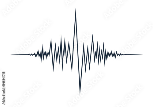 Audio waveform visualization representing sound waves and frequency patterns for audio analysis or music production