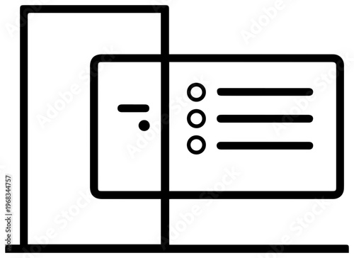 Minimalist vector icon depicting a door with a sign indicating a breakout room or session perfect for business and meeting concepts conveying privacy and access