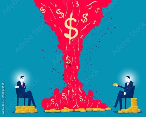 Money Burn. A large amount of money was burned and destroyed in the fire.