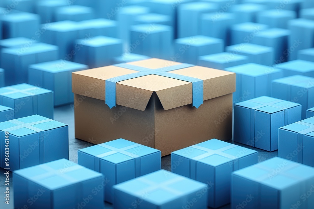 Obraz premium Explore unboxing experiences with minimal designs and delivery themes in high resolution settings