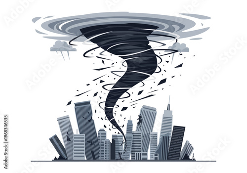 Devastating Tornado Rips Through City Skyline, Causing Widespread Destruction