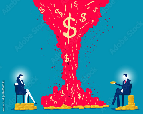 Money Burn. A large amount of money was burned and destroyed in the fire.